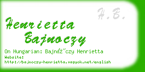 henrietta bajnoczy business card